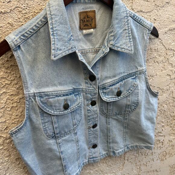 Vintage AMI Light Wash Denim Vest Size Medium - Picture 4 of 4
